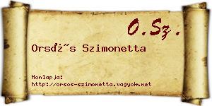 Orsós Szimonetta névjegykártya